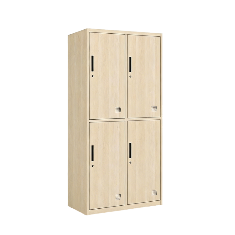 Wood Grain 4 Door Metal Lockers
