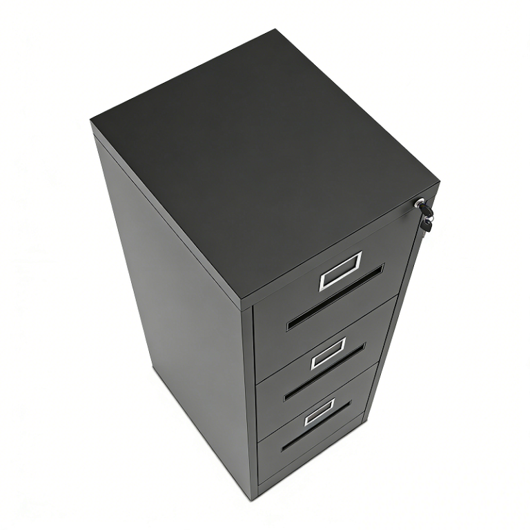 Black 3 Drawer File Cabinet