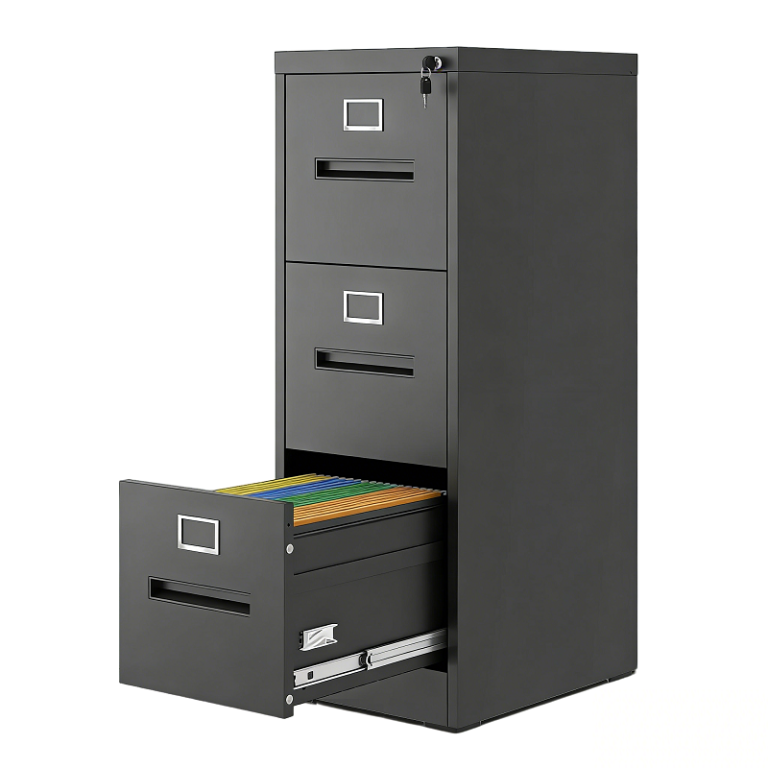 Black 3 Drawer File Cabinet