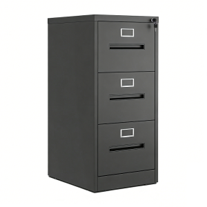 Black 3 Drawer File Cabinet