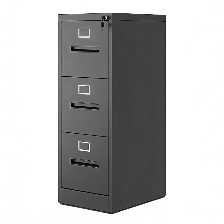 Black 3 Drawer File Cabinet
