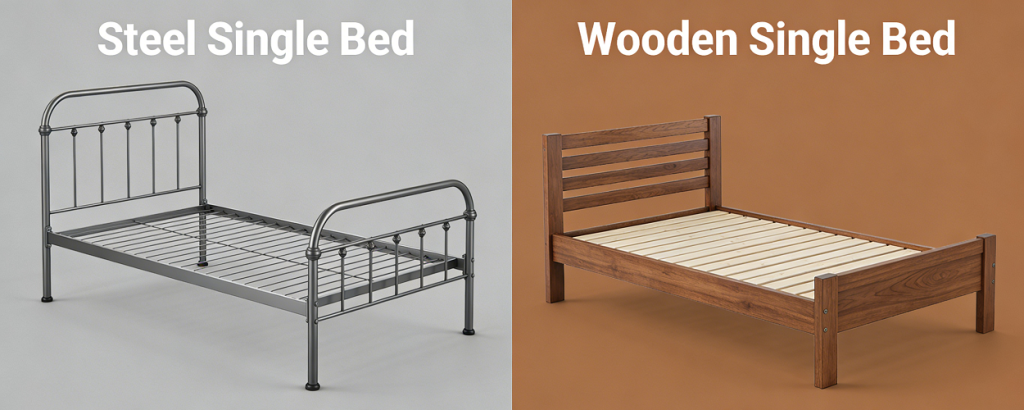 Steel vs. Wooden Single Beds