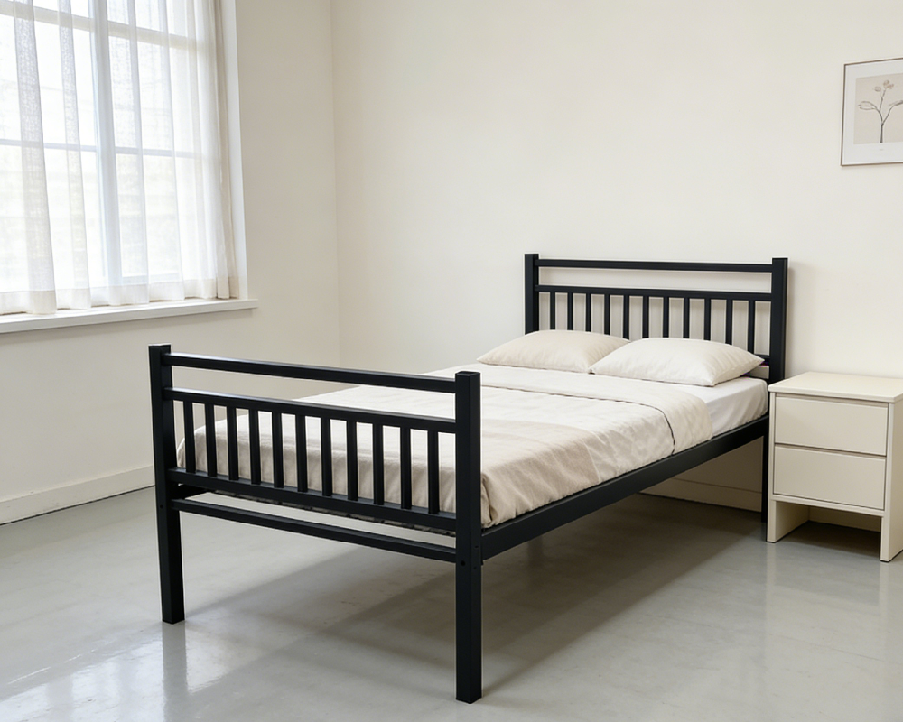 steel frame single bed